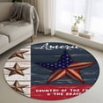 thumbnail image 1 of 4th of July Round Area Rug 3Ft Washable Small Circle Rugs for Kitchen Entryway, Country Texas Star Flag Red Blue Wooden Grain Non-Slip Carpet Floor Mats Indoor Outdoor Carpet Runner Home Decor, 1 of 8