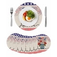 thumbnail image 1 of 4th of July Round Placemats Set of 8 for Dinning Tables,Heat-proof Braided Table Mats 13 Inch,Independence Day Floral Fireworks Rustic Washable Place Mat for Kitchen Restaurant Party Table Decor, 1 of 9