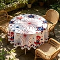 thumbnail image 1 of 4th of July Round Tablecloth, Patriotic Star Table Cover, Waterproof Stain Resistant Polyester Tablecloth, Independence Day BBQ Picnic Dining Table Decor, 60", 1 of 7