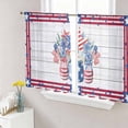 thumbnail image 1 of 4th of July Sheer Curtains 54 Inch Length 2 Panels Set Window Treatments, Red Blue Patriotic Flowers Star Stripes Wooden Rod Pocket Semi Curtains for Living Room/Bedroom/Kitchen Décor, 104"W x 54"L, 1 of 7