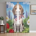 4th of July Sheer Curtains 63 Inch Length 2 Panels Set, Dog Daisy ...