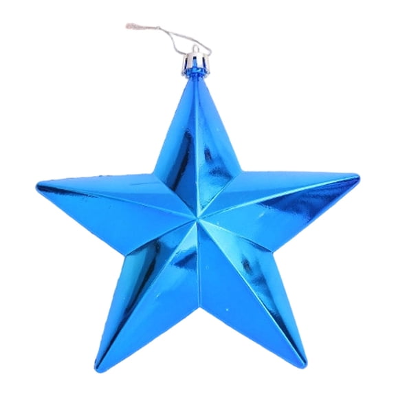 4th of July Shiny 3D Star Ornaments, Red White Blue Metallic Hanging Stars, Patriotic Star Ornaments for Independence Day, Home & Outdoor Party Use, 1Pcs Star Pendant 5.99 Inch