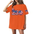 thumbnail image 1 of 4th of July Shirt,250 Anniversary Usa Shirt,Freedom Shirt,250 Anniversary USA Shirt American Falg Print Short Sleeve 250th Birthday T-Shirt 1776-2026 4th July Freedom Tops,Orange,XXXXX-Large, 1 of 4