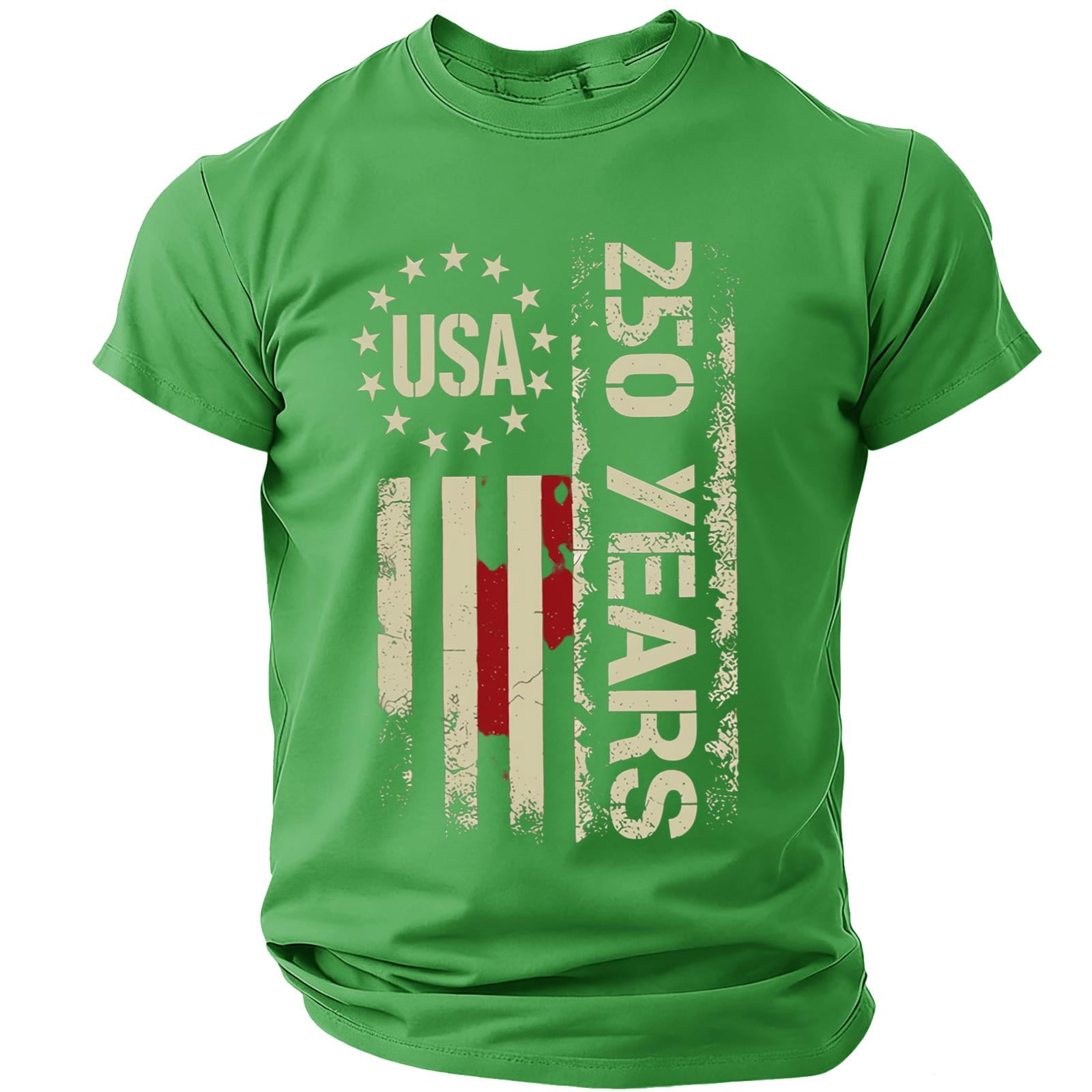 250th Anniversary USA Mens Shirts Short Sleeve Tshirts Loose