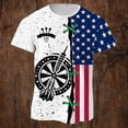 thumbnail image 1 of 4th of July Shirts for Men and Women USA American Flag Patriotic Independence Day Dart Print Round-Neck Short-Sleeve T-Shirt for Men and Women(Mint Green,XXXL), 1 of 4