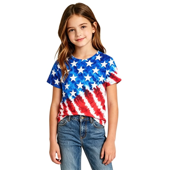 4th of July Shirts Summer Tops Boys Girls 250th Anniversary Usa Shirt Casual Crewneck Pullover Short Sleeve Graphic Tees T Shirts for Kids Everyday Wear