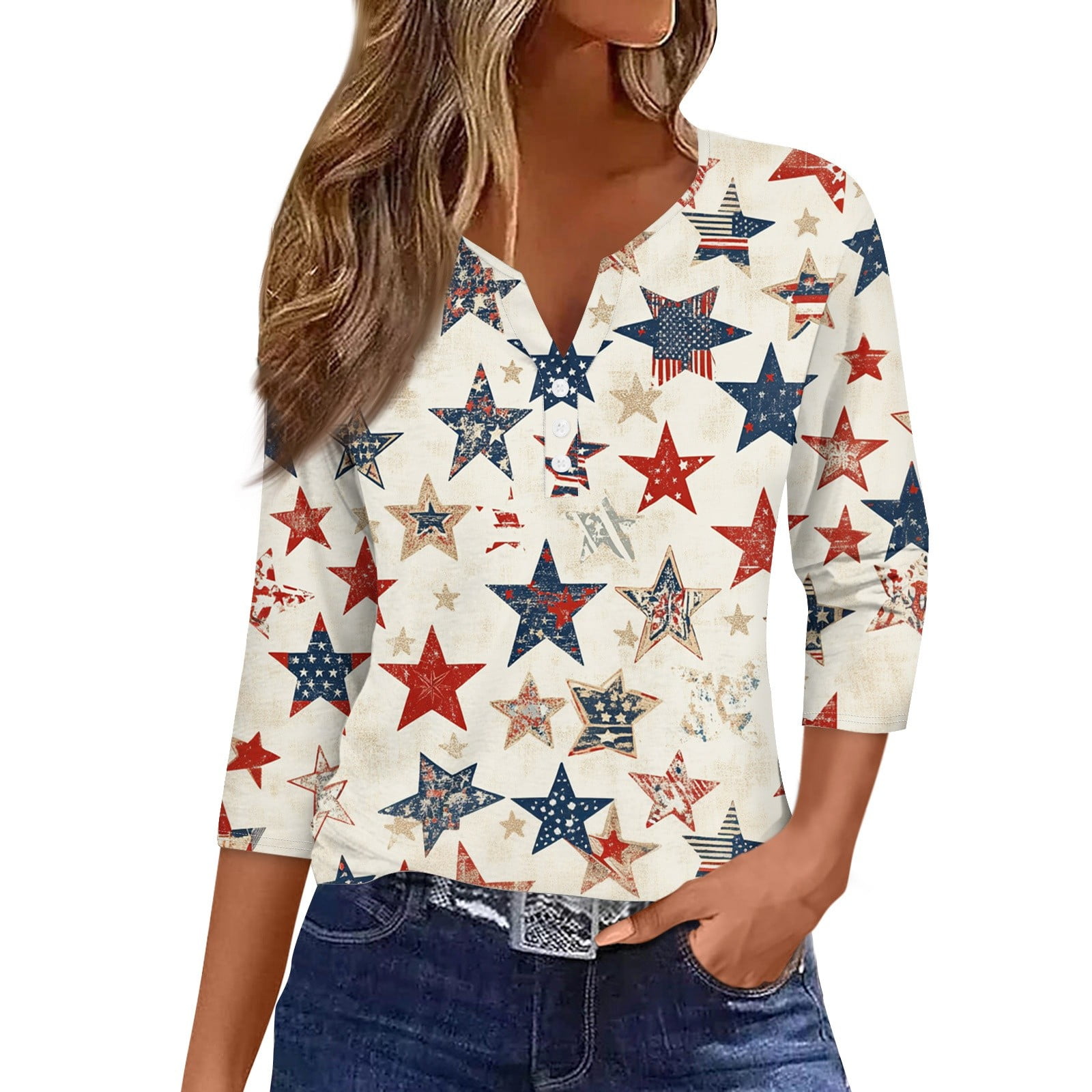 Women's American Flag Halter Tank Top - Color Block Star Striped Splicing Camisole, White, XX-Large - View #5