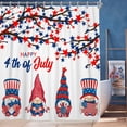 thumbnail image 1 of 4th of July Shower Curtain 70"x70" Patriotic Memorial Veterans Independence Day Shower Curtain Red Blue Star Stars Pattern Decor Bath Curtains for Home Decor with 12 Hooks, 1 of 6