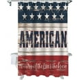 thumbnail image 1 of 4th of July Shower Curtain American Flag Patriotic Shower Curtains for Bathroom Decor Independence Day Vintage Stars Blue White Red Stripe Bath Curtains Sets Waterproof Small Stall 36" x 72", 1 of 6