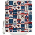 thumbnail image 1 of 4th of July Shower Curtain American Flag Patriotic Star Patriotic Curtains for Bathroom Decor Independence Day Blue Red White Stripes Gnome Bath Curtains Sets with Hooks Extra Long 72" x 84", 1 of 1