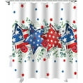 thumbnail image 1 of 4th of July Shower Curtain Patriotic Star American Flag Shower Curtains for Bathroom Decor Independence Day Eucalyptus Leaves Memorial Bath Curtains Sets with Hooks Waterproof Extra Long 72"x84", 1 of 5