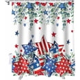 thumbnail image 1 of 4th of July Shower Curtain, Patriotic Stars Stripes Shower Curtains Set with Hooks, Eucalyptus Leaves Independence Day Waterproof Fabric Bathroom Curtains Decor Home Accessories,72 X 72 Inch Long, 1 of 8
