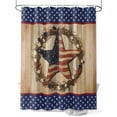 thumbnail image 1 of 4th of July Shower Curtain, Vintage American Star Bathroom Decor Curtains Set with Hooks, Navy Blue Waterproof Fabric Home Accessories， 72 X 84 Inch Extra Long, 1 of 6