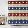 thumbnail image 1 of 4th of July Shower Curtains for Bathroom, Blue Red Star Striped Independence Day Waterproof Fabric Shower Curtain, Decorative Bathroom Curtain for Bathtub, 36"x72" , No Hooks Included, 1 of 9