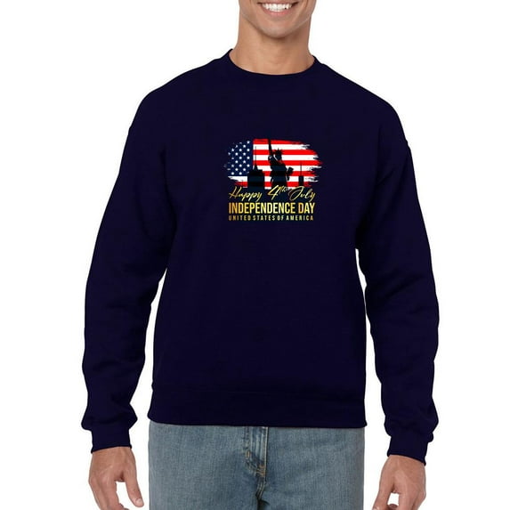 4th July Skyline Silhouette Sweatshirt Men -Image by Shutterstock, Male x-Large