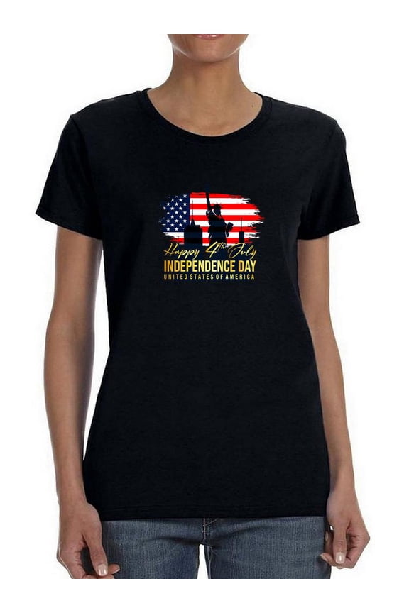 4th July Skyline Silhouette T-Shirt Women -Image by Shutterstock, Female Large