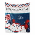 thumbnail image 1 of 4th of July Soft Flannel Fleece Throw Blanket, Cartoon Style Uncle Sam Hat Colorful United States Illustration, Cozy Plush for Indoor and Outdoor Use, 70" x 90", Multicolor, by Ambesonne, 1 of 6