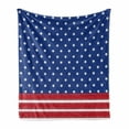 thumbnail image 1 of 4th of July Soft Flannel Fleece Throw Blanket, Stars and Stripes with Old Glory Theme Abstract Independence Day Composition, Cozy Plush for Indoor and Outdoor Use, 60" x 80", Multicolor, by Ambesonne, 1 of 6