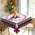 thumbnail image 1 of 4th of July Square Tablecloth Firework Patriotic Table Cloths American Memorial Independence Day Table Mat American Table Cloth for Picnic Party Holiday Home Indoor Outdoor(52x52inch), 1 of 6