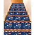 thumbnail image 1 of 4th of July Stair Treads Non Slip for Steps Independence Day Blue Truck Red Plaid Farm 10 Pcs Reusable Adhesive Stair Runner Mats for Dogs Elders Carpet Treads Rugs for Staircase 8x30 In, 1 of 7