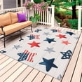 thumbnail image 1 of 4th of July Star Cute Outdoor Rug 4x6 Ft, Non Slip Washable Area Rug, Wooden Striped Farmhouse Patio Rugs Carpet Runner, Large Floor Mat for Indoor/Outdoor Deck Porch Camping, 1 of 8