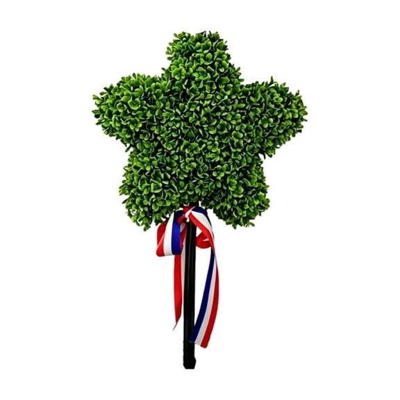 4th of July Star Shaped Artificial Topiary, Patriotic Star Topiary Tree, One-Star Patriotic Star Topiary Artificial Plants for Independence Day Porch Yard Garden Decoration