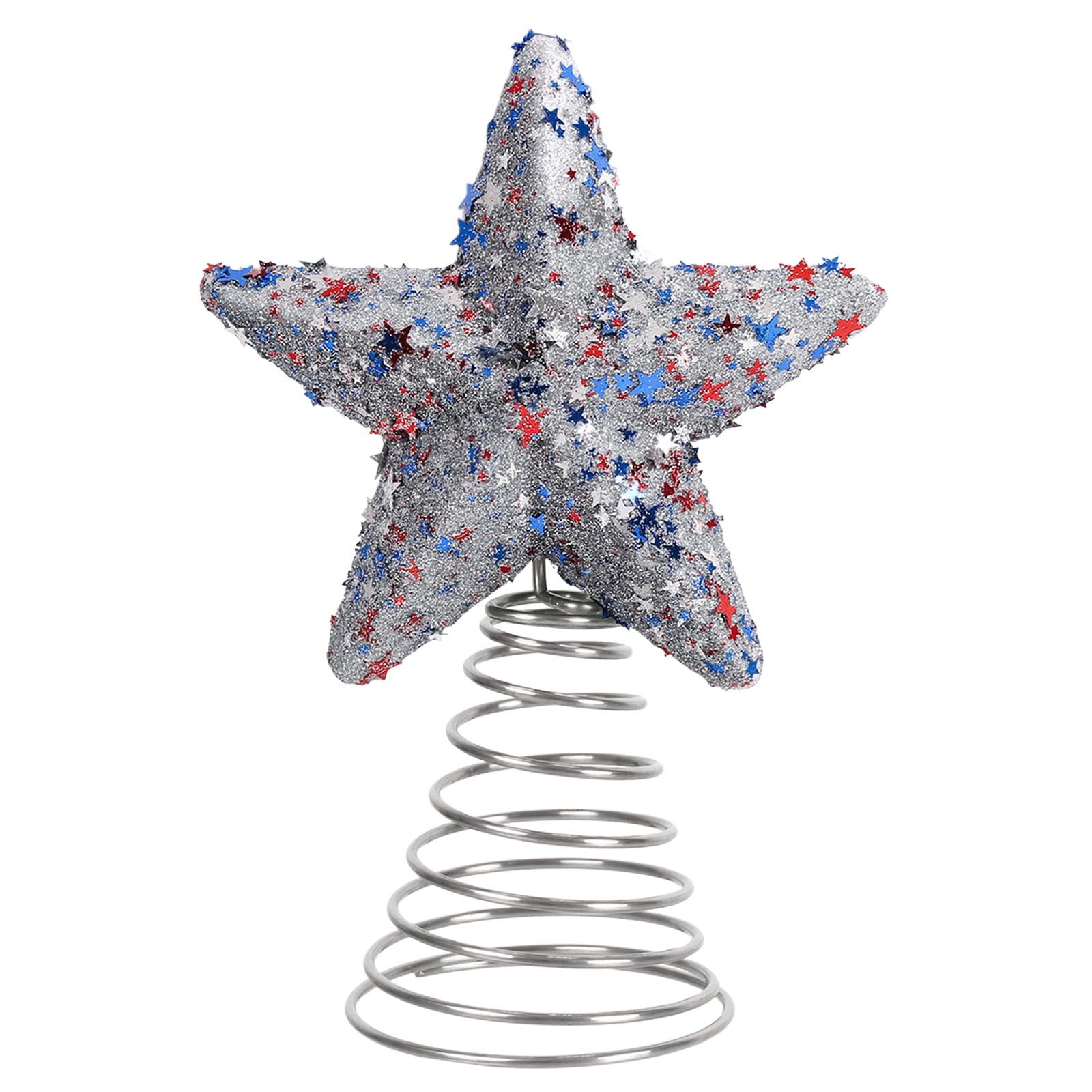 Red White Blue Glitter 4th Of July Happy Birthday Cake Topper – Patriotic Party Decor With Cupcake Toppers Included