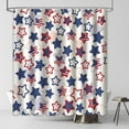thumbnail image 1 of 4th of July Stars Shower Curtain American Patriot Independence Day Celebration Red Blue Stars Holiday Home Print Waterproof Bathroom Bathtubs Decor Easy Washable Durable 72x72 Inches, 1 of 1