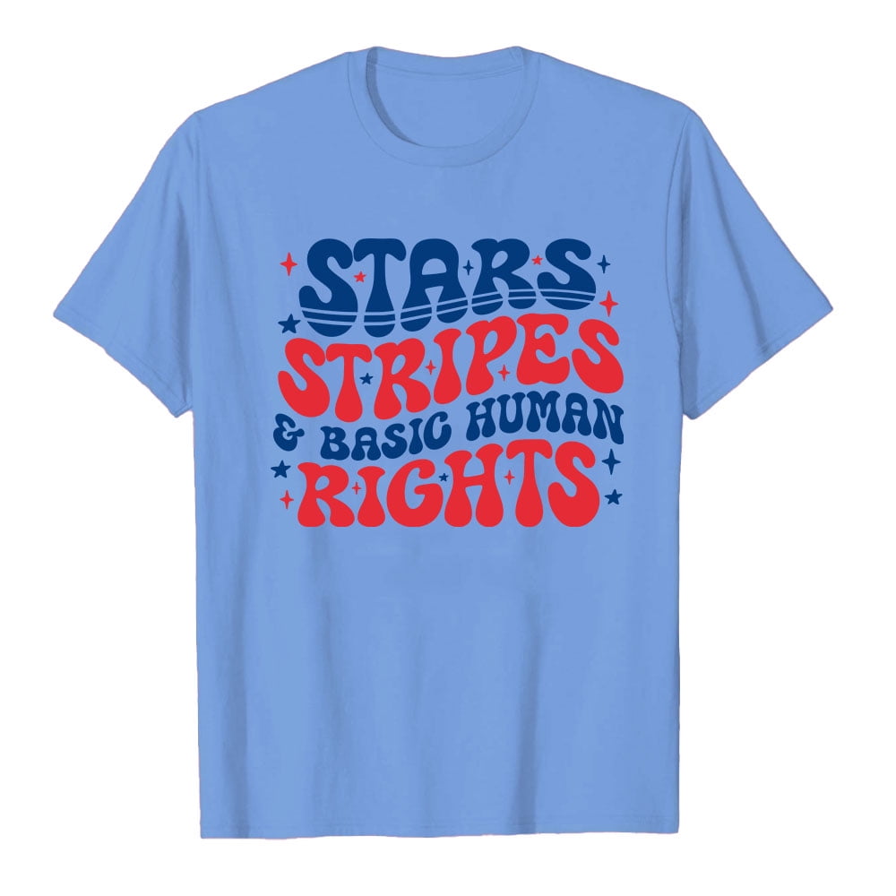 4th July Stars Stripes & Basic Human Rights Women's Rights Shirt ...