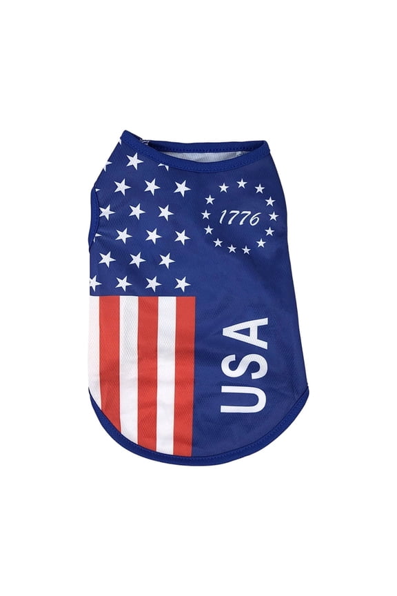 4th of July Summer Patriotic Dog Shirt,Independence Day Breathable Pet Tank Top with American Flag Lightweight Vest for Small Medium Large Dog for America 250th