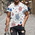 thumbnail image 1 of 4th of July T-Shirts Men American Flag T-Shirts Men Red White and Blue T-Shirt Mens American Flag Shirt Men Casual Fashion Printing Pullover Short Sleeve Round-Neck T-Shirt Top, 1 of 5