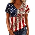thumbnail image 1 of 4th of July T-Shirts for Women's 250th Anniversary Patriotic Graphic Casual Tee Style Short Sleeve T Shirt For Independence Day Celebration And Summer Outfit Multicolour L, 1 of 4