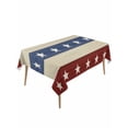 thumbnail image 1 of 4th of July Table Cloth, Blue Red Star Striped Independence Day Waterproof Tablecloth for Rectangle Tables, Reusable Washable Fabric Table Cover for Restaurant Kitchen Dining Tables 60"x120", 1 of 6
