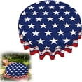 thumbnail image 1 of 4th of July Table Cover Round Tablecloth 60 Inch America Memorial Day 250 Years of Freedom 1776-2026 Patriotic Circular Table Cloth Machine Washable Waterproof Fabric(A), 1 of 9