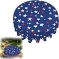 thumbnail image 1 of 4th of July Table Cover Round Tablecloth 60 Inch America Memorial Day 250 Years of Freedom 1776-2026 Patriotic Circular Table Cloth Machine Washable Waterproof Fabric(C), 1 of 9