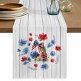 thumbnail image 1 of 4th of July Table Runner 70 Inches, Independence Day Floral Blue Red Botanical Bed Runner Dresser Scarves Tabletop for Indoor Outdoor Parties/Ceremony/Banquet, 13" x 70", 1 of 9