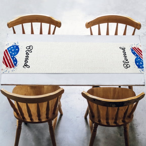 4th of July Table Runner 72 Inch Long, Patriotic American Flag Memorial Day Table Runners Dresser Scarves,Stripes Stars America Independence Day Tablecloth Decor