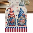 thumbnail image 1 of 4th of July Table Runner 72 Inches, USA Flag Gnomes Independence Day Rustic Bed Runner Dresser Scarves Tabletop for Indoor Outdoor Parties/Ceremony/Banquet, 14" x 72", 1 of 9