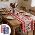 thumbnail image 1 of 4th of July Table Runner 72x13 Inch Red White Blue Stars Patriotic Independence Day Decorations Polyester Machine Washable for Dining Table Kitchen by PALIFEUR, 1 of 7