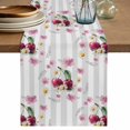 thumbnail image 1 of 4th of July Table Runner 90 Inches, Independence Day Pink Floral Grey Striped Bed Runner Dresser Scarves Tabletop for Indoor Outdoor Parties/Ceremony/Banquet, 13" x 90", 1 of 9