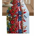 thumbnail image 1 of 4th of July Table Runner Cotton Linen 48 Inch Holiday Dresser Scarves, Star Stripe Vintage Red Blue Patriotic Flower Tablerunner for Kitchen Coffee Dining Bedroom Dinner Scarf Décor 13''x48'', 1 of 9