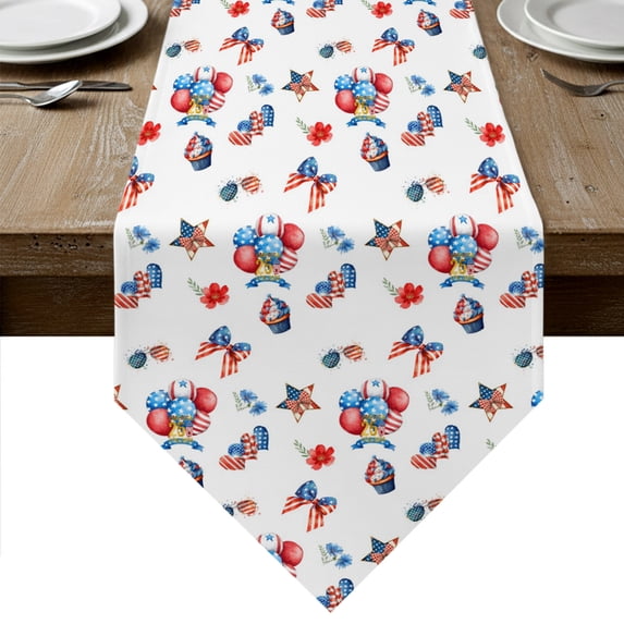 4th of July Table Runner Linen Burlap Table Runner 72 Inches Long USA ...