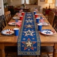 thumbnail image 1 of 4th of July Table Runner, Patriotic Decor for 250th Anniversary, Memorial Day & Independence Day, Linen Textured Table Runner for Dining Table Home Party, 13" x 72", 1 of 7