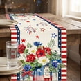 thumbnail image 1 of 4th of July Table Runner,Patriotic Flag Star Pattern Table Mat | Memorial Day Decorations - 250th Anniversary Fourth of July Kitchen Dining Table Decoration,72x13 Inch, 1 of 8
