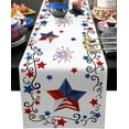 thumbnail image 1 of 4th of July Table Runner Patriotic Stars Table Runners Independence Day Fireworks Cotton American Flag Linen Dresser Scarf Kitchen Dining Table Decor for Memorial Day Holiday Party 13.8x90 Inch, 1 of 8