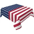 thumbnail image 1 of 4th of July Tablecloth 52x52 Inch Square Independence Day Patriotic Table Cloth Fabric Farmhouse American Flag Star Stripe Tablecloth Decorative for Picnic Party Holiday Home Indoor Outdoor, 1 of 6