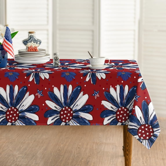 4th of July Tablecloth 60×104 Inch Rectangular, Patriotic Memorial Day ...