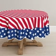 thumbnail image 1 of 4th of July Tablecloth 60x84 Inch Rectangular, Patriotic Independence Day Memorial Day Vintage American Flag Table Cover for Party Picnic Dinner Decor, 1 of 6