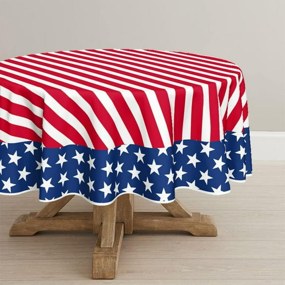 4th of July Tablecloth 60x84 Inch Rectangular, Patriotic Independence Day Memorial Day Vintage American Flag Table Cover for Party Picnic Dinner Decor
