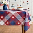 thumbnail image 1 of 4th of July Tablecloth 60x84 Inch Rectangular, Patriotic Red Buffalo Plaid Stars Independence Day Memorial Day Table Cover for Party Picnic Dinner Decor, 1 of 6